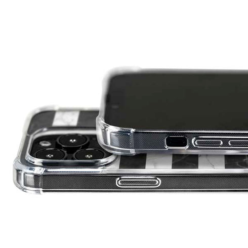 Black and White Striped Marble iPhone 16 Pro MagSafe Case